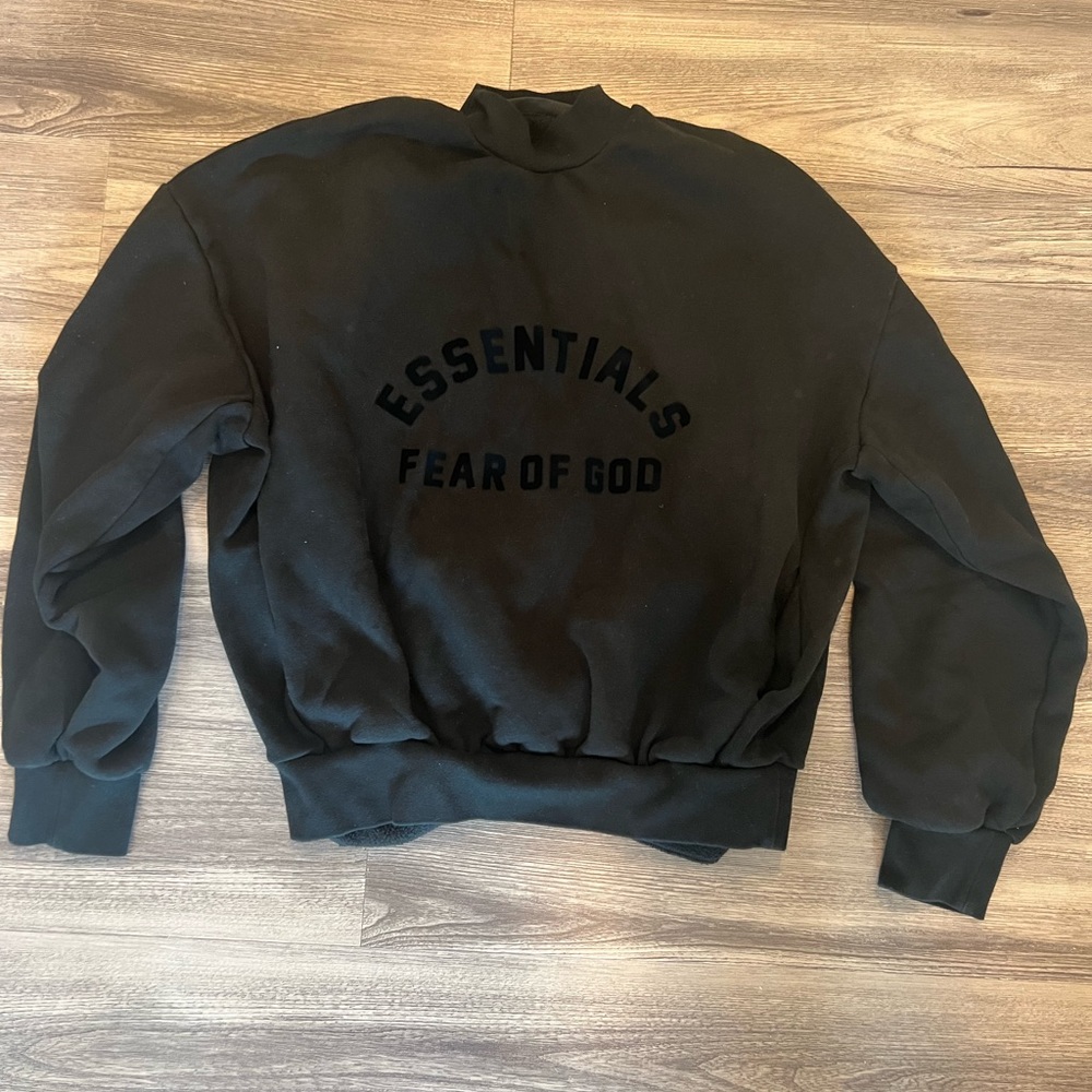 Essentials Black Bonded Sweater